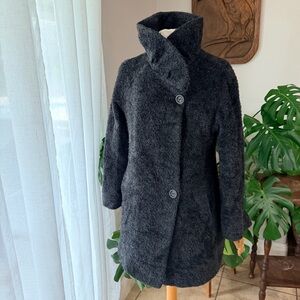 Cinzia Rocca Due Reversible Quilted Wool Coat Black Gray